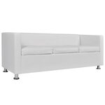 vidaXL Ensemble de canapés 2 places et 3 places Cuir synthétique Blanc