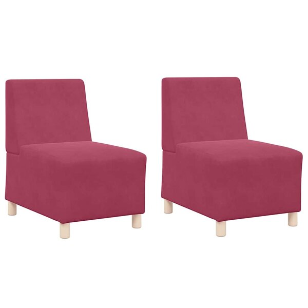 vidaXL Unité de Sofa Modulaire Sans Accoudoirs 2 Pièces Bordeaux