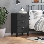 vidaXL Table de chevet VIKEN noir bois d'ingénierie