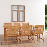 vidaXL Ensemble à manger de jardin 7 Pièces Bois d'acacia solide