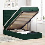 vidaXL Cadre de lit ottoman avec matelas vert foncé 90x190 cm velours