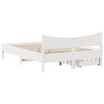 vidaXL Cadre de lit avec tiroirs blanc 150x200 cm bois de pin massif