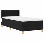 vidaXL Lit à ressorts avec matelas Noir 200 x 80 cm Polyester