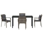 vidaXL Ensemble de salle à manger pour jardin 5 Pièces Gris polyrotin