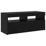 Meubles TV vidaXL 2 Pièces avec lumières LED chêne noir en bois d'ingénierie