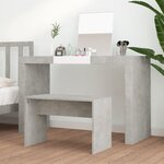 vidaXL Tabouret de toilette Gris béton 70x35x45 cm Bois d'ingénierie