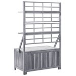 vidaXL Boîte de rangement avec treillis Gris 99x55x160cm Acacia solide