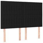 vidaXL Sommier à lattes de lit avec matelas Noir 140x200 cm Tissu