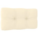 vidaXL Canapé central de jardin avec coussins crème Bois de pin massif