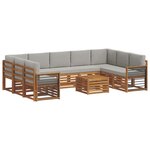 vidaXL Ensembles de canapés avec coussin 10 Pièces Gris Naturel et Clair