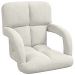 vidaXL Fauteuil de sol ajustable Crème Velours