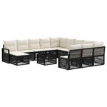 vidaXL Ensemble de canapé de jardin 13 Pièces Noir polyrotin