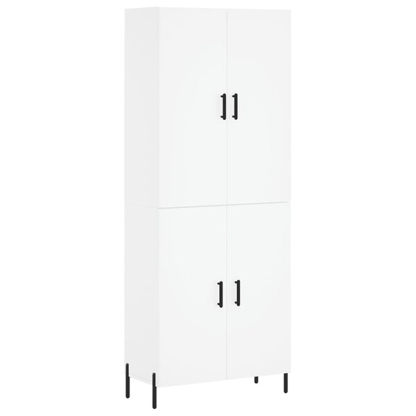 vidaXL Buffet haut Blanc 69 5x34x180 cm Bois d'ingénierie