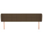 vidaXL Tête de lit avec oreilles Marron foncé 163x23x78/88 cm Tissu