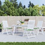 vidaXL Coussins de chaise 4 Pièces Vert et blanc 50 x 50 x 4 cm