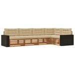 vidaXL Ensemble de canapés d'extérieur 5 pc Naturel et Beige Polyester