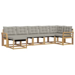 vidaXL Ensemble de canapés d'extérieur 7 pc Blanc et gris clair
