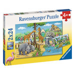 Ravensburger puzzles 2x24 pièces - bienvenue au zoo