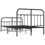 vidaXL Cadre de lit métal sans matelas avec pied de lit noir 120x190cm