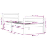 vidaXL Cadre de lit Marron miel Bois massif 75x190 cm Petit simple