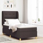 vidaXL Lit à ressorts avec matelas Marron foncé 200 x 80 cm tissu