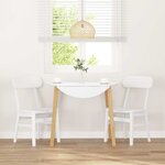 vidaXL Chaises à manger 2 Pièces blanc bois massif caoutchouc