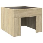vidaXL Table de chevet avec LED infini chêne sonoma 40x40x30 cm