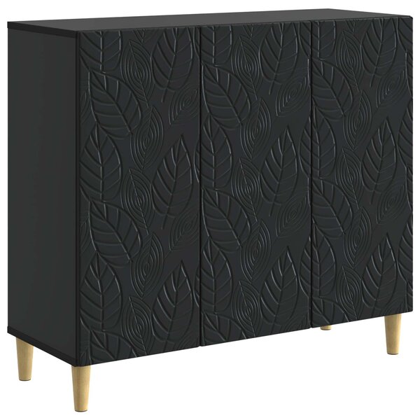 vidaXL Buffet Noir 89 x 34 5 x 80 cm Bois d'ingénierie