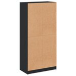 vidaXL Buffet haut avec portes noir 68x37x142 cm bois d'ingénierie