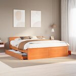 vidaXL Cadre de lit sans matelas avec tête de lit 200x200 cm bois pin