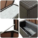 vidaXL Boîte de rangement de jardin résine tressée 180x90x70 cm marron