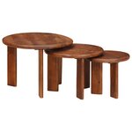 vidaXL Tables basses gigognes 3 Pièces Marron miel Bois de mangue massif