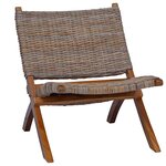 vidaXL Chaise de relaxation rotin kubu naturel et bois d'acajou massif