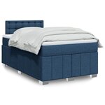 vidaXL Sommier à lattes de lit avec matelas Bleu 120x200 cm Tissu