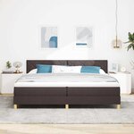 vidaXL Lit boxspring avec matelas Marron foncé 200 x 200 cm tissu