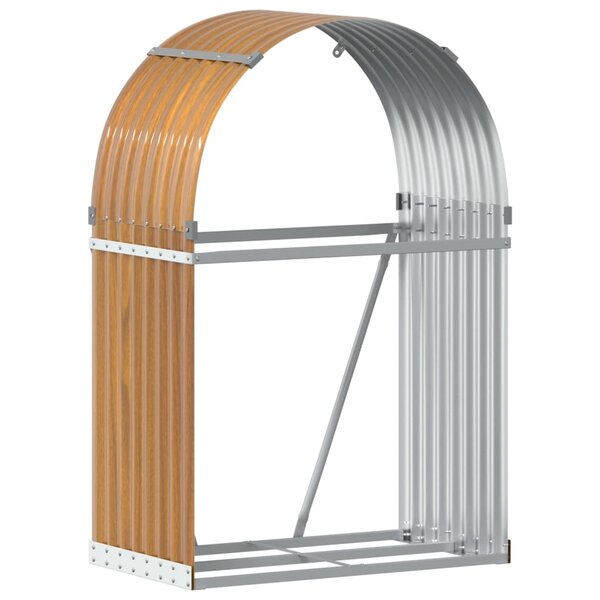 vidaXL Porte-bûches aspect bois 80x45x120 cm acier galvanisé