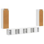 vidaXL Ensemble de meuble TV mural 4 Pièces Blanc Bois d'ingénierie