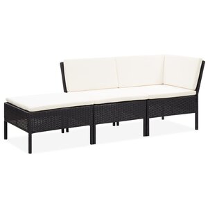 Salon de jardin meuble d'extérieur ensemble de mobilier 3 pièces avec coussins résine tressée noir 02_0016009
