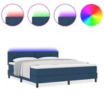 vidaXL Lit à ressorts avec matelas Bleu 180 x 200 cm tissu