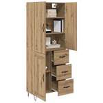 vidaXL Haut Armoire 2 Pièces Chêne artisanal Bois d'ingénierie et verre