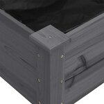 vidaXL Jardinière sur roues avec doublure gris 118x59x80 cm bois sapin