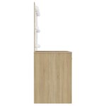 vidaXL Table de maquillage avec éclairage LED 110x55x145 cm MDF Chêne