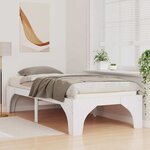 vidaXL Cadre de lit surélevé avec stockage Blanc Bois massif en pin