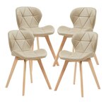 Lot de 4 chaises de salle à manger moderne design robuste 78 x 47 x 52 cm beige 03_0009842