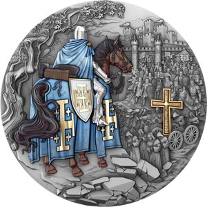 Monnaie JERUSALEM Holy Knights 2 Oz Argent 5 Dollars Niue 2026 (PRÉCOMMANDE)