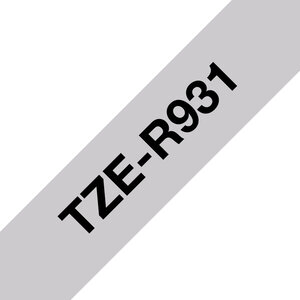 Cartouche ruban Brother 12mm Tissu Noir sur argenté TZe-R931