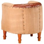 vidaXL Chaise cabriolet marron cuir véritable bois de manguier massif