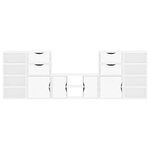 vidaXL Meubles TV 5 Pièces avec rangement ODDA blanc bois de pin massif