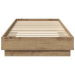 vidaXL Cadre de lit avec LED Chêne artisanal 80 x 200 cm