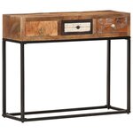 vidaXL Table console Doré 90x30x75 cm Bois de récupération massif
